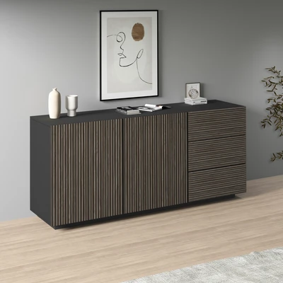 Abbildung von INOSIGN Sideboard &quot;VEGA Sideboard,Kommode,180 cm&quot;, mit 2 Türen und 3 Schubladen,Fronten Rillen Optik