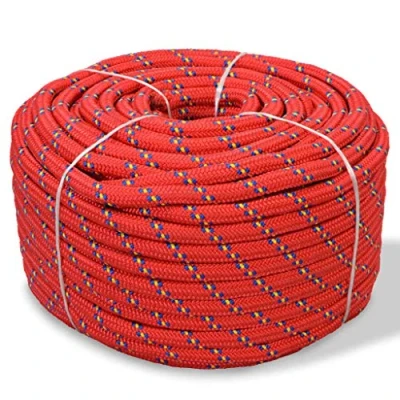 Abbildung von vidaXL Bootsseil Polypropylen 10mm 50m Rot PP Seil Schnur Tauwerk Flechtleine