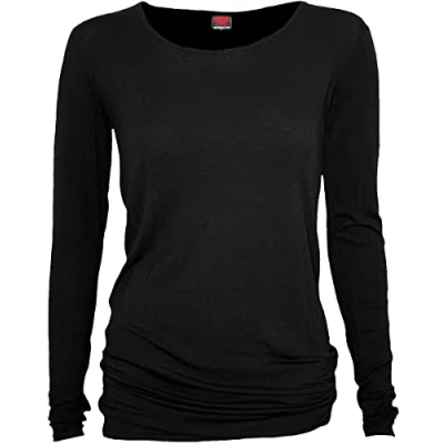 Abbildung von Spiral Direct Damen Gothic Elegance Baggy Top Langarmshirt, Schwarz (Black 001), 46 (Herstellergröße: X Large)