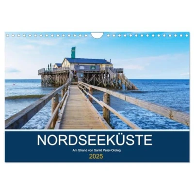 Abbildung von Nordseeküste Am Strand von Sankt Peter Ording (Wandkalender 2025 DIN A4 quer), CALVENDO Monatskalender