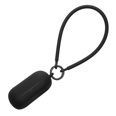 Abbildung von kwmobile Hülle kompatibel mit Sony WF C700N Kopfhörer Silikon Schutzhülle Etui Case Cover Handschlaufe Schwarz