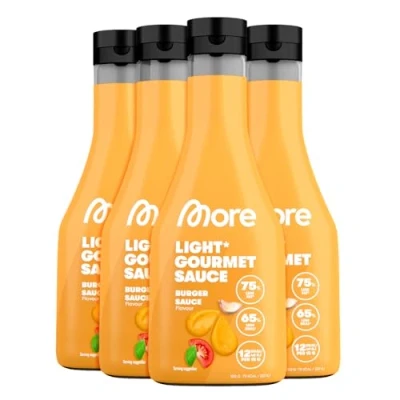 Abbildung von MORE Light Gourmet Sauce, 4 x 285ml Burger kalorienreduzierte Soße, ohne Zuckerzusatz und unnötigem Fett