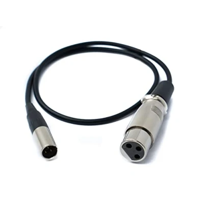 Abbildung von System S Audio Kabel 50 cm Mini XLR 3 polig Stecker zu Buchse Adapter Schwarz