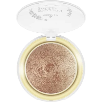 Abbildung von essence the glowin&#039; golds vitamin C baked highlighter, Nr. 01 Golden Days Ahead, gold, für Mischhaut, strahlend, strahlend frisch, schimmernd, glänzend, metallisch, intensiv, glitzernd (4,5g)