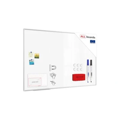 Abbildung von ALLboards Magnetisches Whiteboard 150x100cm Magnettafel mit Aluminiumrahmen und Stifteablage, Weiß Magnetisch Tafel, Trocken Abwischbar, Wiederbeschreibbar Weißtafel