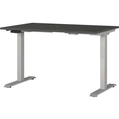 Abbildung von Germania Schreibtisch 7907 640, in Graphit/Silber, EL. höhenverstellb., 120 x 80 cm (BxHxT)
