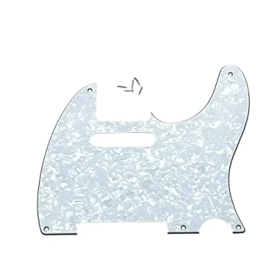 Abbildung von KAISH American Vintage 5 Hole Tele Pickguard TL Guitar Pick Guard Scratch Plate for Tele/Telecaster White Pearl