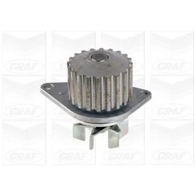 Abbildung von GRAF PA628 Wasserpumpe 20 mit Dichtring mechanisch Stahlblech 59,258 für Zahnriementrieb PEUGEOT: 206 Schrägheck, 307 205 II Schrägheck