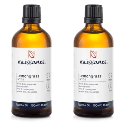 Abbildung von Naissance Lemongras Flexuosus Ätherisches Öl (Nr. 174) 200ml (2x100ml) 100% Naturreines Lemongrasöl für Naturkosmetik, Aromatherapie, Duftlampe Duftöl Aroma Diffuser