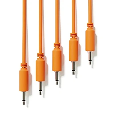 Abbildung von ExcelValley 5 Pack Mono Modular Patchkabel TS 3,5mm 1/8&quot; Eurorack Synthesizer [Orange 90 cm 35,43&quot;]