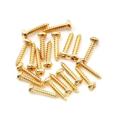 Abbildung von Musiclily Ultra 2,1x10mm Edelstahl Mechanik Schrauben für Akustik E Gitarre, Gold (20er Set)