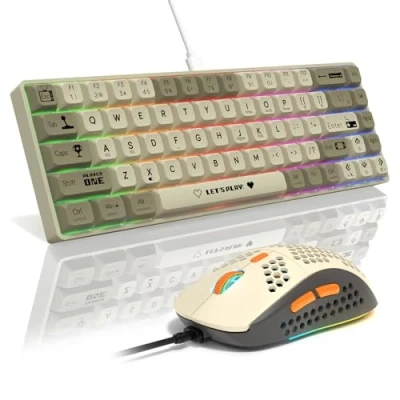 Abbildung von MAMBASNAKE AJAZZ AK680 Mechanical Keyboard, 68 Key 60 Percent Hot Swappable Gaming Keyboard + 6 Adjustable DPI 6400 Mouse with RGB Light, for PC/Mac/Laptop Gamer (Red Linear Switch)