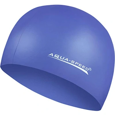 Abbildung von Aqua Speed Badekappe Badehaube Silikon Stretch Kobaltblau Wasserfest &amp; elastisch (Sitzt sicher für verschiedene Kopfformen geeignet), Tragekomfort Freizeit Leistungsschwimmer