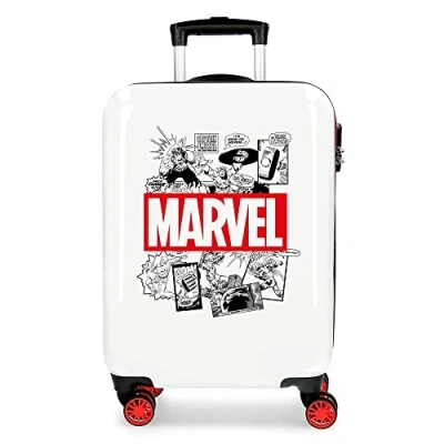 Abbildung von Marvel Avengers Comic Kabinenkoffer Weiß 40x55x20 cms Hartschalen ABS Kombinationsschloss 34L 2,6Kgs 4 Doppelräder Handgepäck