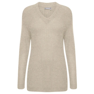 Abbildung von Fransa Frbien PU 3 Strickpullover, Damen, Größe: Small, Limestone melange