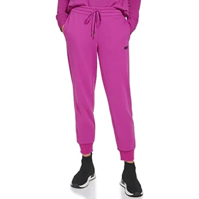 Abbildung von DKNY Damen Sport Metallic Stripe Logo Fleece Sweatpant Trainingshose, Wild Astor, X Groß