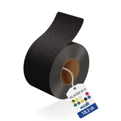 Abbildung von wolk antirutsch Klebeband Selbstklebende R13 Rutschhemmung für sichere Gehflächen und Treppen 10,0 cm x 18,3 m schwarz