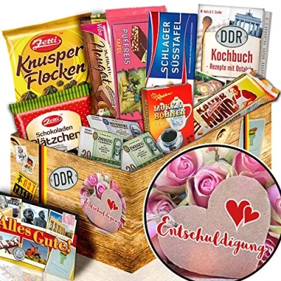 Abbildung von Entschuldigung/Verzeihung Geschenk/DDR Schokoladen Set