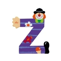 Abbildung von SEVI 81762 Bubble Holzbuchstabe Z 10 cm, Türbuchstaben für Kinderzimmer, ABC Alphabet Lernspielzeug aus Holz, pädagogisches Spielzeug Kinder ab 3 Jahren, Buchstabe Clowns, Rot, ca. x 7,5 cm