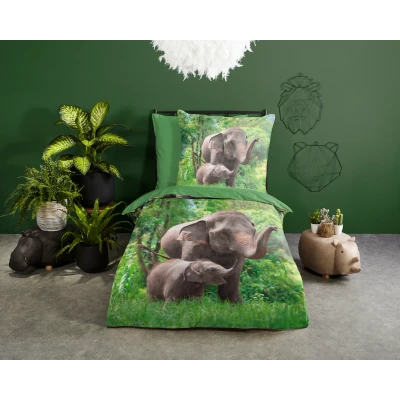 Abbildung von good morning Kinderbettwäsche &quot;Elephants&quot;, (2 tlg.), 100% Baumwolle