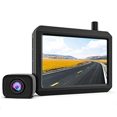 Abbildung von Digital Kabellos Rückfahrkamera Set K7PRO unterstützt 2 Kameras, Funk mit Stabilem Signal, 5&quot; HD Monitor, Drahtlose IP68 Wasserdichter Kamera, Nachtsicht
