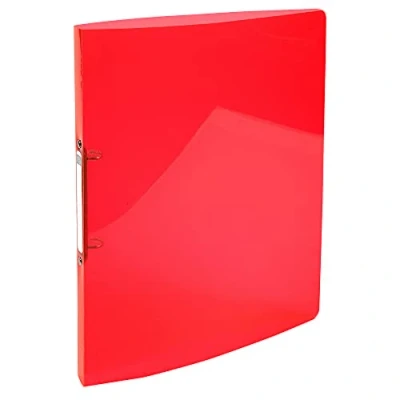 Abbildung von Exacompta 54675E Ringbuch Iderama aus flexiblem Kunststoff für DIN A4, 2 O Ring Mechanik Rücken 20 mm rot ideal Schule und Universität Ringhefter Hefter Mappe