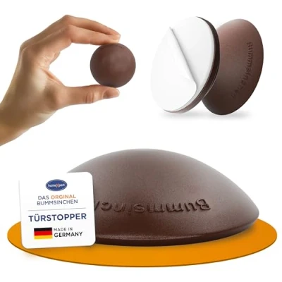 Abbildung von homeXpert Türstopper Wand Braun selbstklebend [10 Stück] Ø 40 mm kleiner Wandpuffer für Wandschutz Türpuffer Türanschlag, Türgriffschutz, Türklinken Stopper