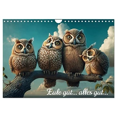 Abbildung von Eule gut... alles gut! (Wandkalender 2025 DIN A4 quer), CALVENDO Monatskalender