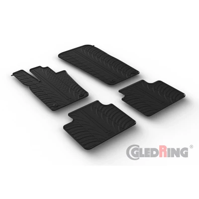 Abbildung von Gledring 0820 Fußmattensatz Gummi vorne und hinten 4 schwarz 750mm 550mm