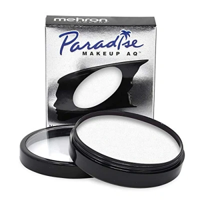 Abbildung von Mehron Paradise Make up AQ Pro Size Perfekt für Bühnen und Bildschirmvorführungen, Spezialeffekte, Cosplay Halloween Wasseraktiviertes Gesichts Körperfarben 40 g White
