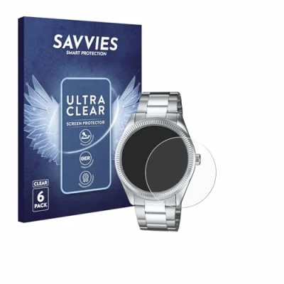 Abbildung von Savvies 6 Stück Schutzfolie für Casio MTP 1302PD Displayschutz Folie Ultra Transparent