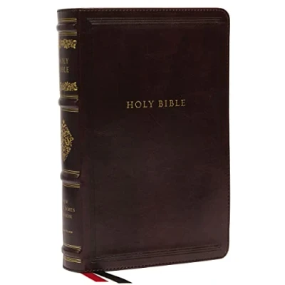 Abbildung von NKJV, Personal Size Reference Bible, Sovereign Collection, Leathersoft, Brown, Red Letter, Thumb Indexed, Comfort Print: Holy New King James Version