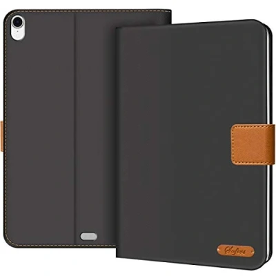 Abbildung von Verco Hülle für iPad Pro 12.9 Zoll (2018), Schutzhülle Tablet Tasche Standfunktion Cover [2018 Modell 3. Generation], Schwarz