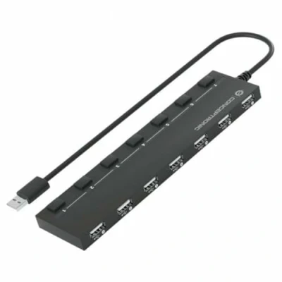 Abbildung von Conceptronic HUBBIES08BP USB Hub 7 Port x 2.0 mit Netzteil schwarz