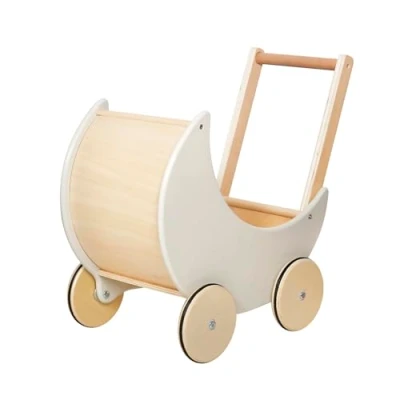 Abbildung von TikTakToo Puppenwagen Lauflernwagen Lauflernhilfe Baby Walker Laufwagen Gehfrei, aus Holz und angenehm leise