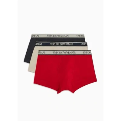 Abbildung von Emporio Armani Parigamba 3 PACK Panties, Herren, Größe: Small, Nude/marine/red