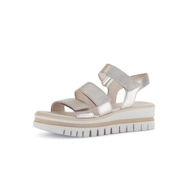 Abbildung von Gabor Damen Riemchensandalen, Frauen Sandalen,Sommerschuhe,Freizeitschuhe,offene Schuhe,Strandschuhe,Sandaletten,bequem,Puder,41 EU / 7.5 UK
