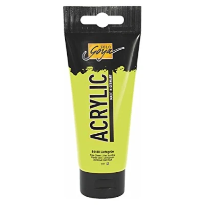 Abbildung von KREUL 84140 Solo Goya Acrylic, 100 ml Tube in lichtgrün, cremige vielseitig einsetzbare Acrylfarbe Studienqualität, auf Wasserbasis, schnell und matt trocknend, gut deckend, wasserfest