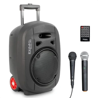 Abbildung von Ibiza PORT8UHF MKII Tragbare Akkubetriebene Beschallungsanlage mit UHF Mikrofon, TWS und Bluetooth 8 Zoll Lautsprecher für Events, Partys Karaoke