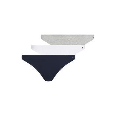 Abbildung von Tommy Hilfiger 3PACK Slip, Damen, Größe: Large, Lt grey htr navy rib white