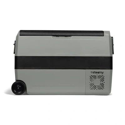 Abbildung von Steamy E Dual Zone 50 Roller, Elektrische Kompressor Kühlbox mit Rollen, 44 Liter, 12V/ 230V, zum Warmhalten und Kühlen, Für Camping