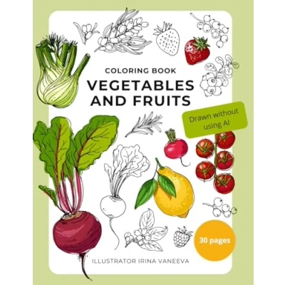 Abbildung von Vegetables and fruits. Coloring book. Calming drawing for adults children: children