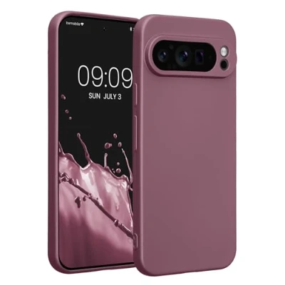 Abbildung von kwmobile Handyhülle kompatibel mit Google Pixel 9 Pro XL Hülle weiche Silikon Case metallisch schimmernd in Metallic Lavendel