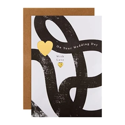 Abbildung von Hallmark Hochzeitskarte modernes Muster mit Herz Design