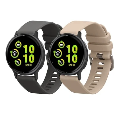 Abbildung von kwmobile 2x Sportarmband kompatibel mit Garmin vivoactive 5 / active Armband Fitnesstracker Band Set aus TPU Silikon