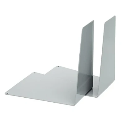 Abbildung von Alco Albert 4304 29 Buchstützen Metall, 120x140x145 mm, keilförmig, 1 Paar, grau