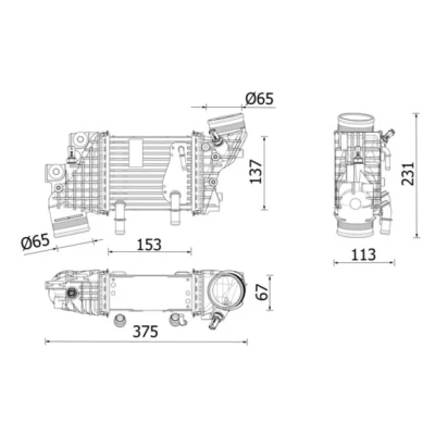Abbildung von MAHLE ORIGINAL CI 663 000P Ladeluftkühler mit Sensor