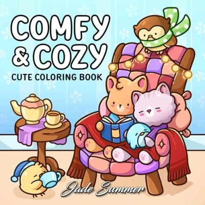 Abbildung von Comfy &amp; Cozy: Coloring Book for Adults and Teens with Cozy Scenes Cute Animal Characters Relaxation (Comfy Books)