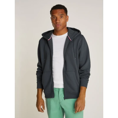 Abbildung von Tommy Jeans FLAG ZIP THRU Sweatjacke, Herren, Größe: 46, New charcoal