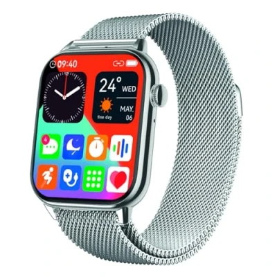 Abbildung von Atlanta Fitnesstracker mit Herzfrequenz Puls Blutdruck EKG Freisprechen Schlaf Schritte Farbdisplay Smartwatch Armband Uhr Wechselband 9725/19 (Silber)